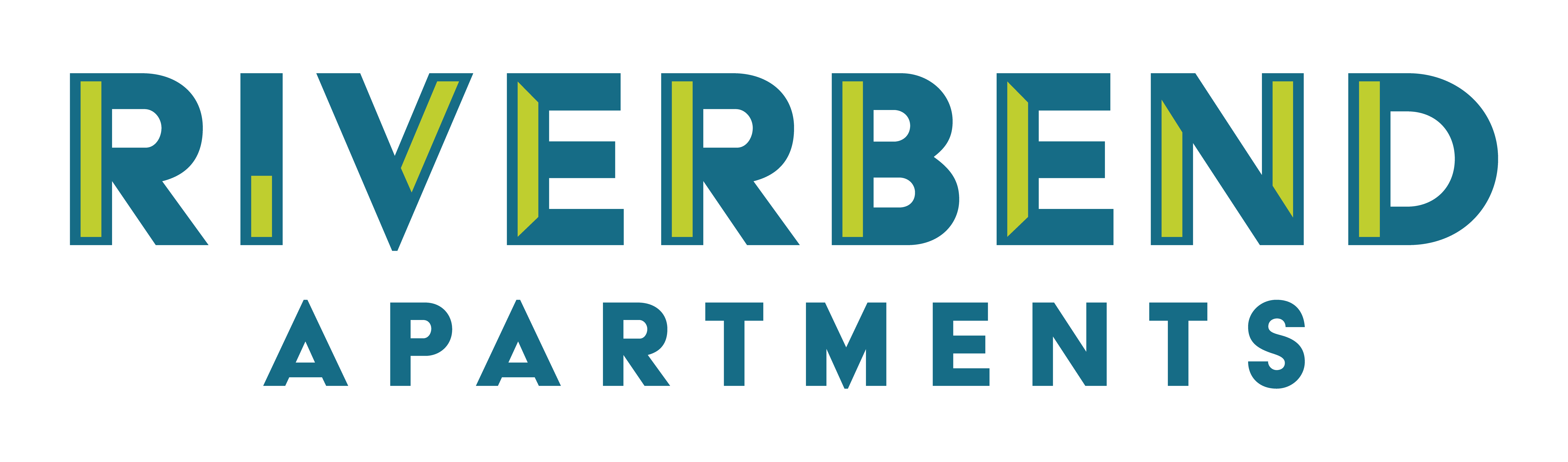 a vector illustration of the word marital apartments in blue and yellow on a green background